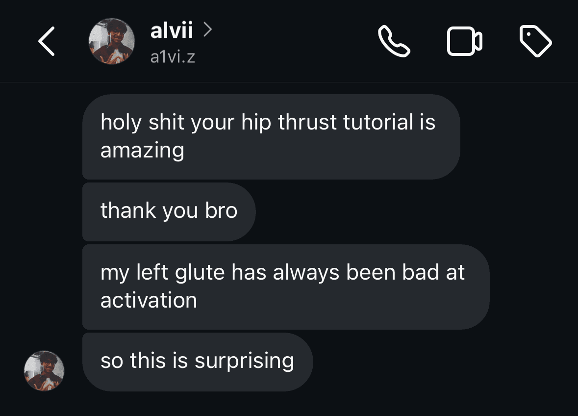 DM testimonial screenshot
